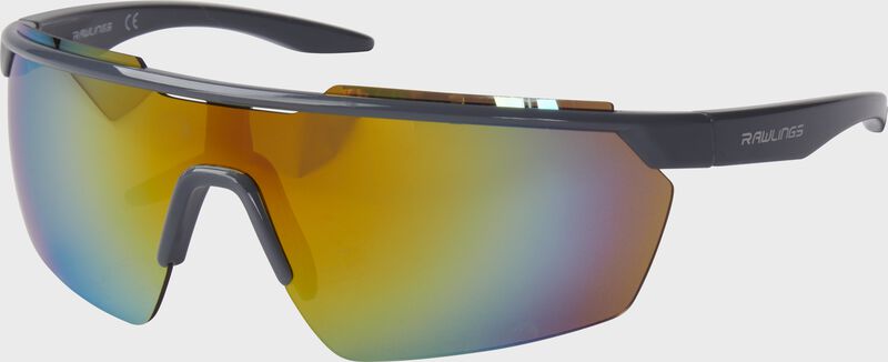 A pair of Rawlings youth gray half-rim rectangle shield sunglasses - SKU: 10261627