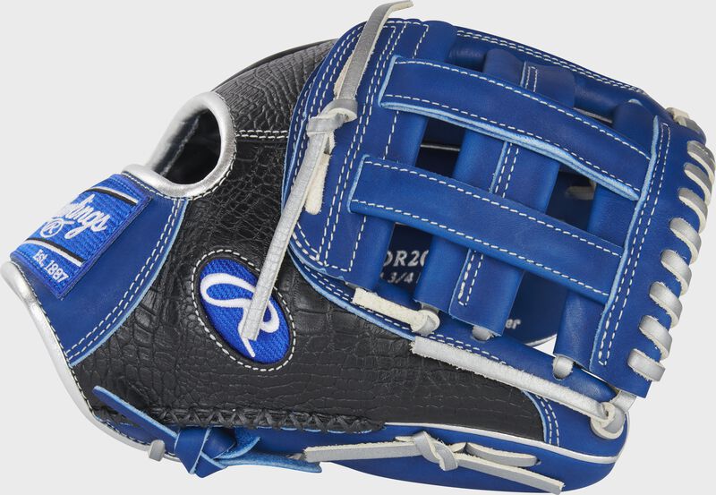 Thumb of a 2022 exclusive Heart of the Hide R2G croc infield glove with a royal H-Web - SKU: PROR205-6RC
