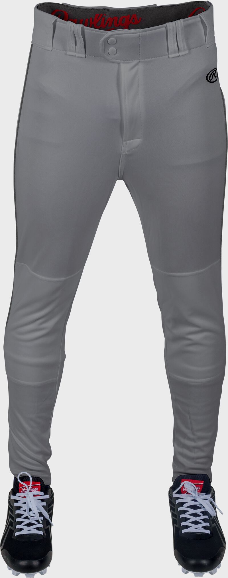 Rawlings Launch Jogger Fit Piped Baseball Pants, Adult S, Blue Gray/Black