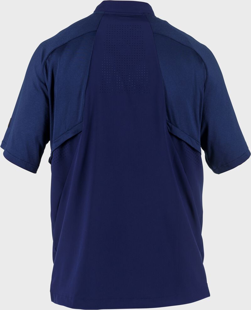 Rawlings Gold Collection Quarter-Zip Short Sleeve Jacket, Adult XL, Navy