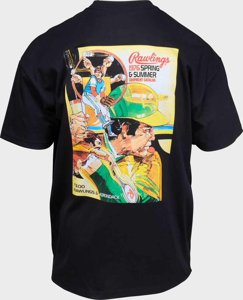 Rawlings Vintage 1976 T-Shirt, Black, Adult S loading=