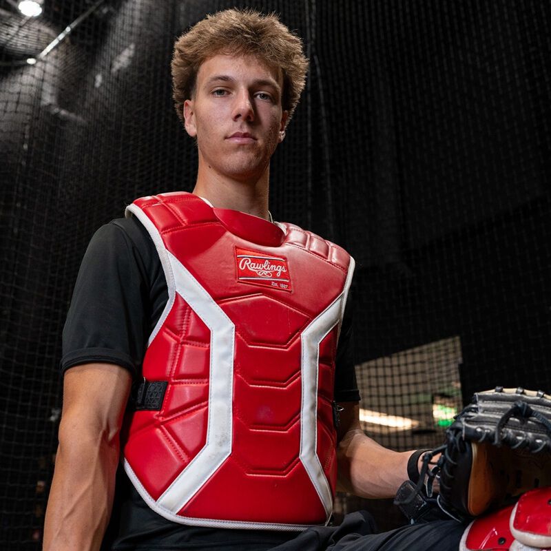 Rawlings Mach Pro Series Catcher's Set, Scarlet, L