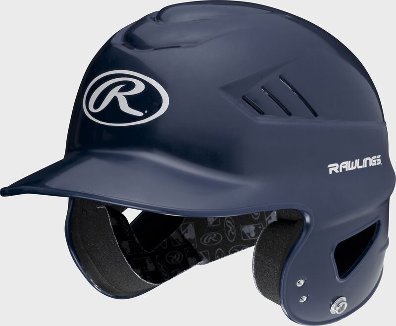 Front left view of a Navy Coolflo Batting Helmet | SKU: RCFH-N loading=