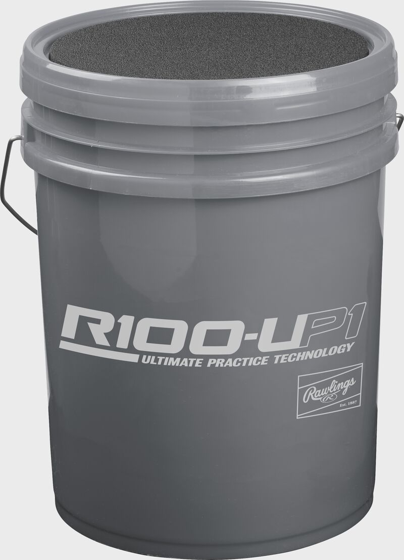 R100UP1BUCK24 Gray bucket for Ultimate Practice high school baseballs loading=