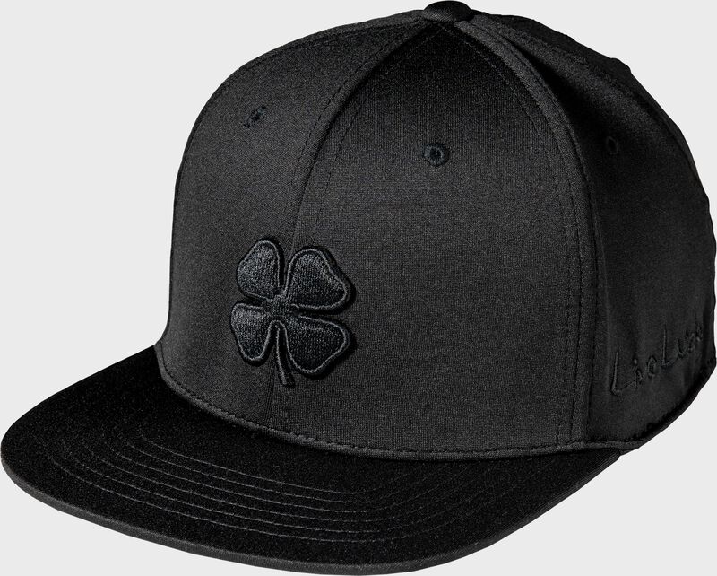 Front of a black Rawlings Black Clover blackout fitted hat - SKU: BCR3AB0081 loading=