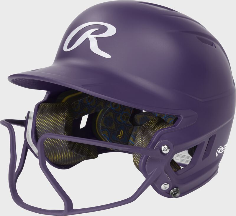 Rawlings Mach Hi-Viz Fastpitch Batting Helmet, Purple, Senior