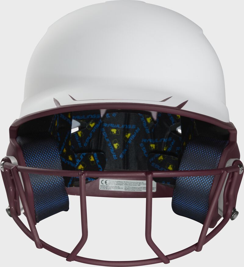 Front view of Rawlings Mach Ice Softball Batting Helmet, Maroon - SKU: MSB13 loading=