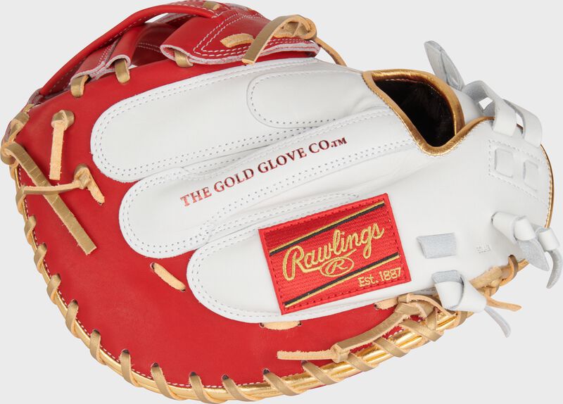 Liberty Advanced Color Series 34 in Catcher's Mitt, White/Scarlet, Right loading=