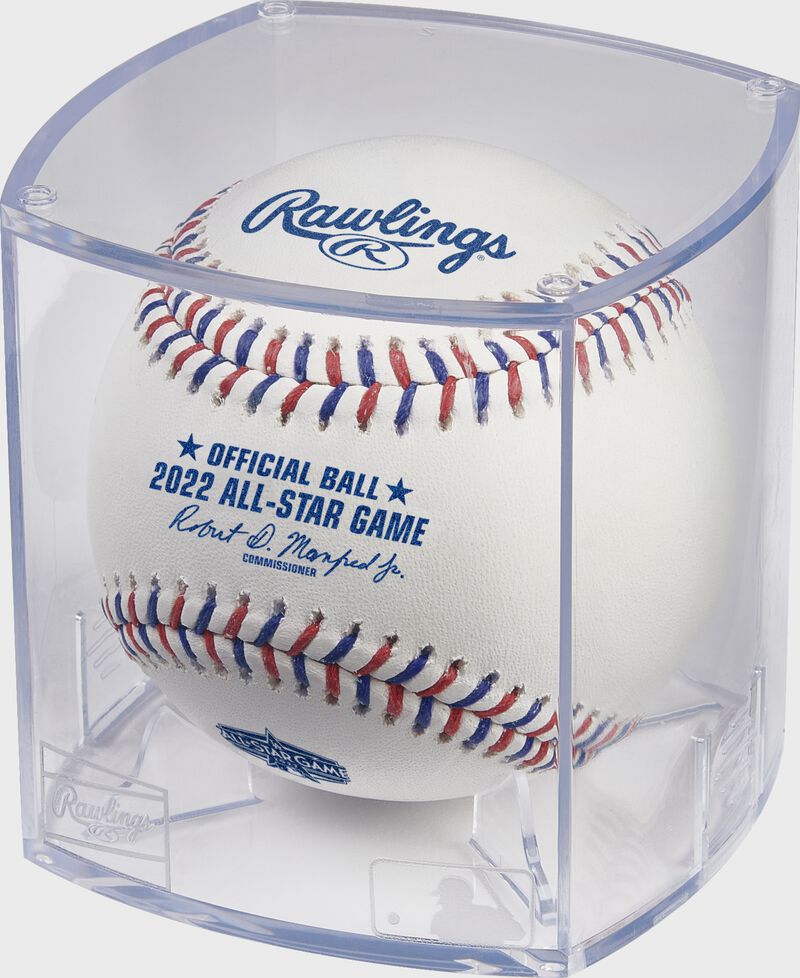 A 2022 MLB All-Star Game baseball in a clear display cube - SKU: EA-ASBB22-R