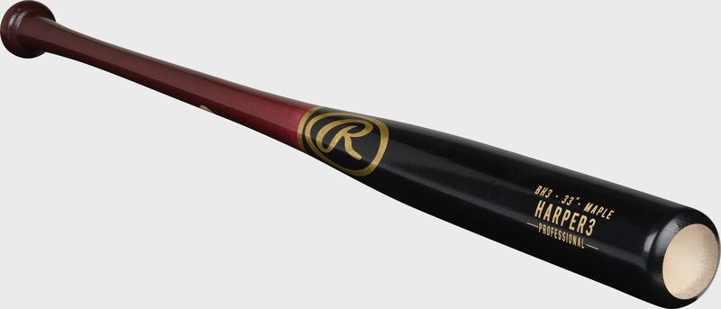 Angled view of a 2021 Bryce Harper Pro Label Wood bat - SKU: BH3PL loading=
