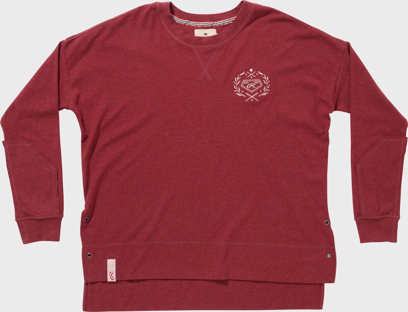 Rawlings x The Normal Brand Women's Fleece Splitside Pullover , Maroon, Women's XL