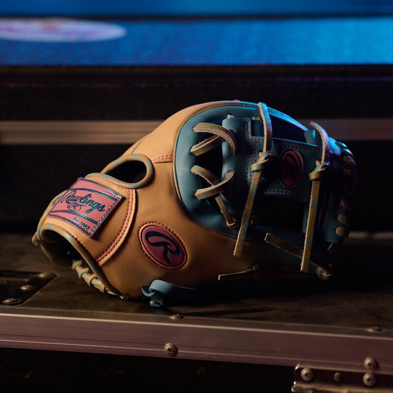 Rawlings Icon Fest Heart of the Hide Camel/Blue 11.5-Inch Infield Glove, Right Hand Throw