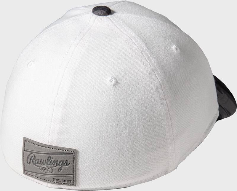 Back of a white Black Clover Leather Patch fitted cap - SKU: BCR3LPC0081 loading=