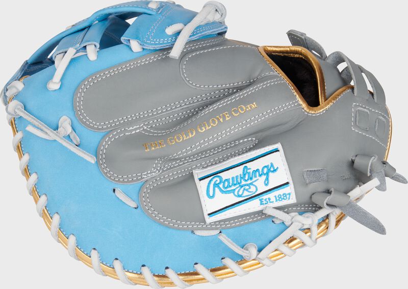 Liberty Advanced Color Series 34 in Catcher's Mitt, Gray/Columbia Blue, Right loading=
