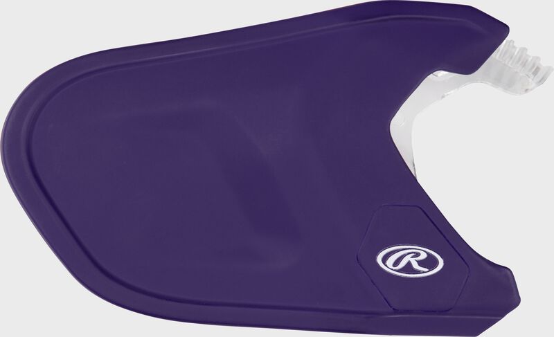 A purple Mach Adjust EXT batting helmet extension - SKU: ADJEXT-PU7 loading=