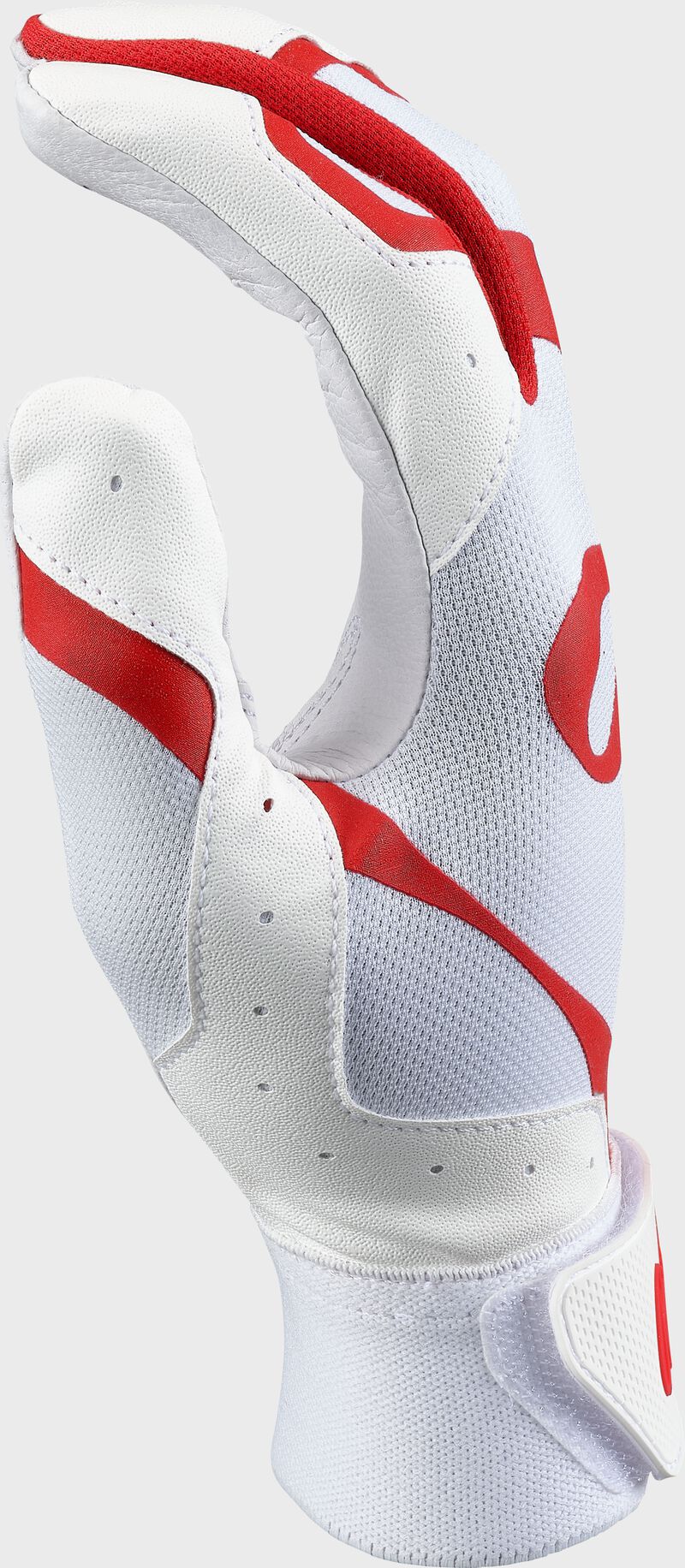 Thumb of a white/scarlet 5150 II batting glove - SKU: 5150IIBG-WHSC loading=