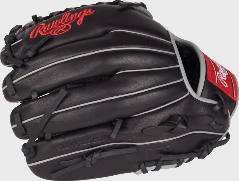 Black back of a Foundation Series youth 12" glove - SKU: RSGRF206-4B loading=