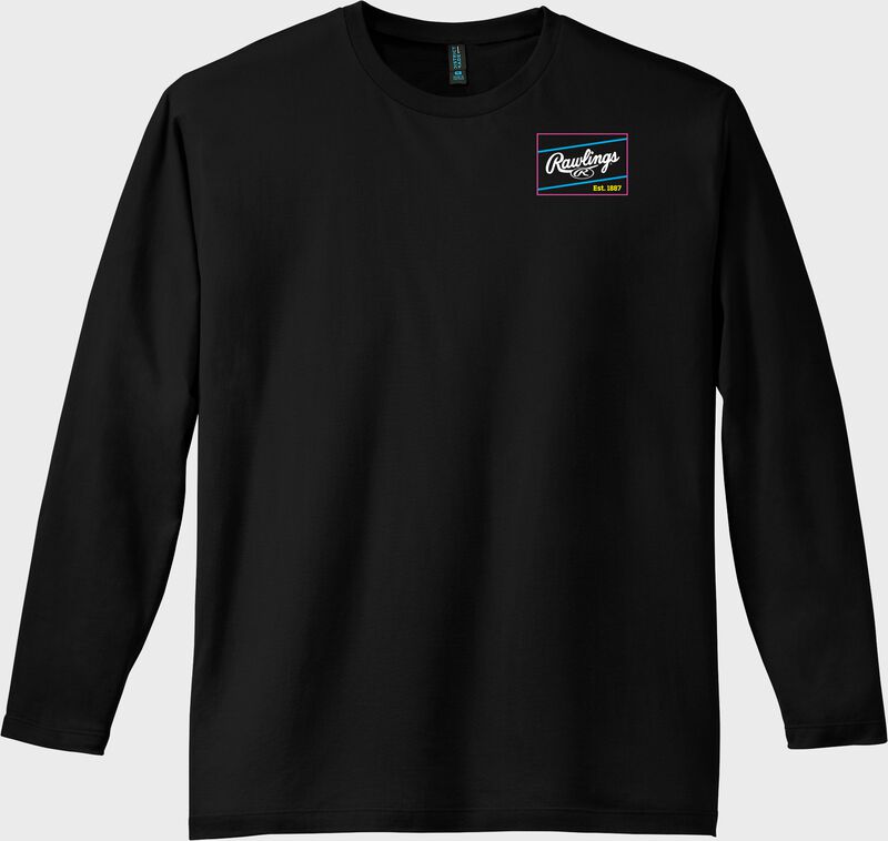 Front of a black Rawlings Heart of the Hide Long Sleeve Shirt