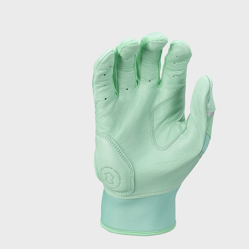 Palm of a mint Rawlings Workhorse Batting glove
