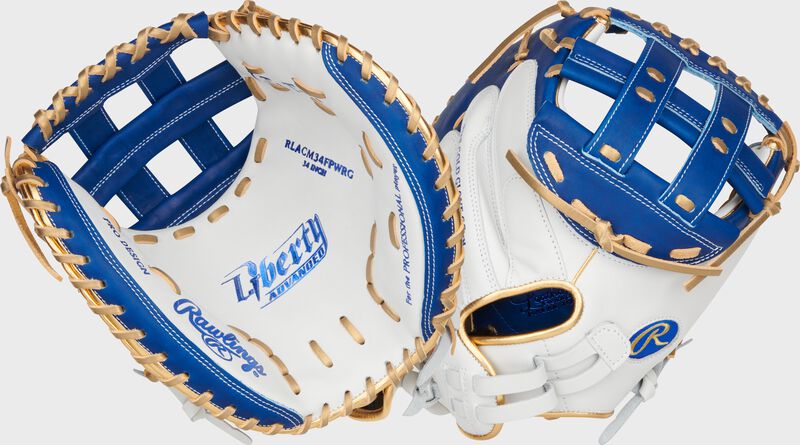 Liberty Advanced Color Series 34 in Catcher's Mitt, White/Royal, Right loading=
