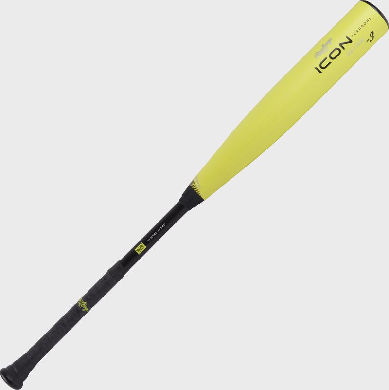 A neon/black Rawlings Limited Edition Icon Glowstick BBCOR -3 baseball bat - SKU: RBB4I3 loading=