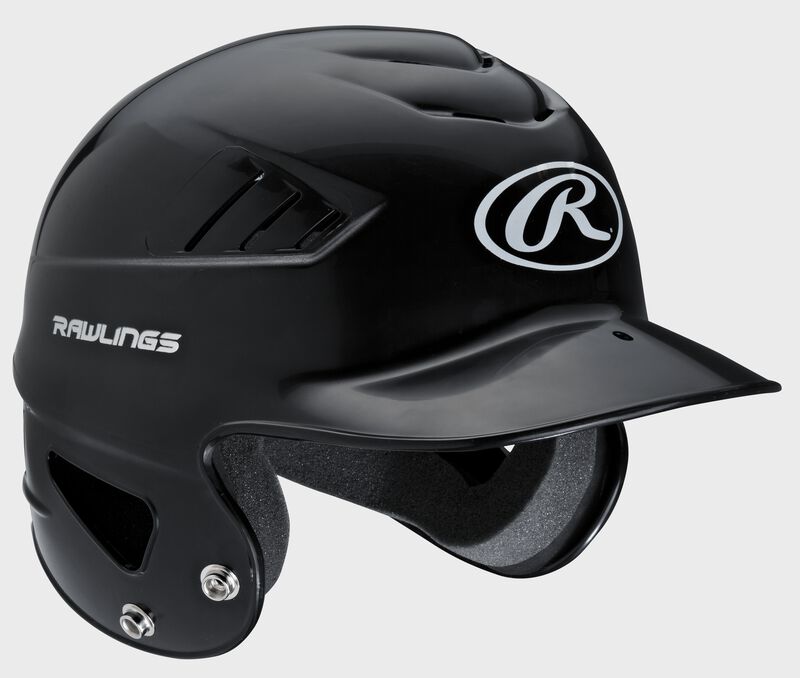 Front Right view of a Black Coolflo Batting Helmet | SKU: RCFH-B