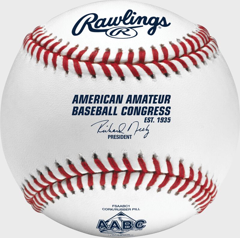 A Rawlings American Amateur Baseball Congrees flat seam baseball - SKU: FSAABC1 loading=