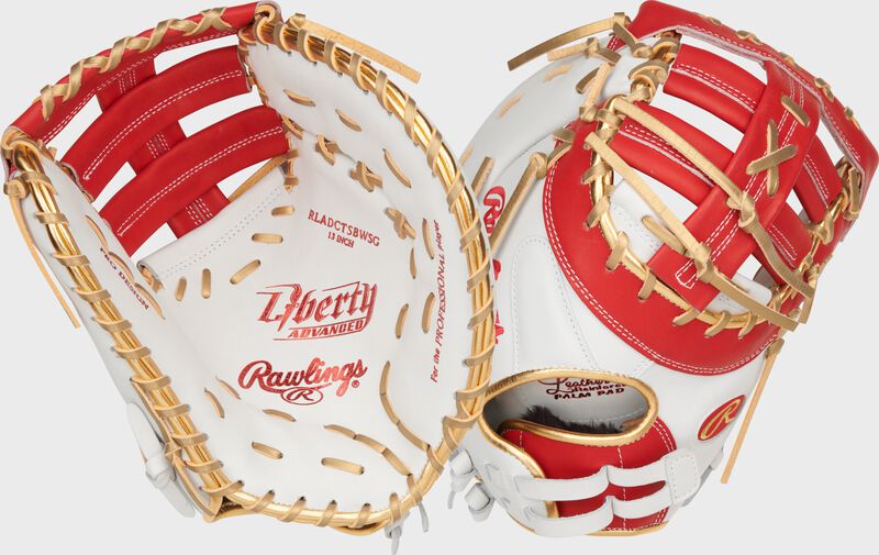 Liberty Advanced Color Series 13 in 1st Base Mitt, White/Scarlet, Right loading=