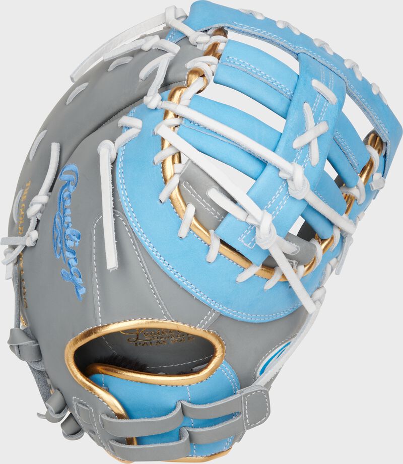 Liberty Advanced Color Series 13 in 1st Base Mitt, Gray/Columbia Blue, Left loading=