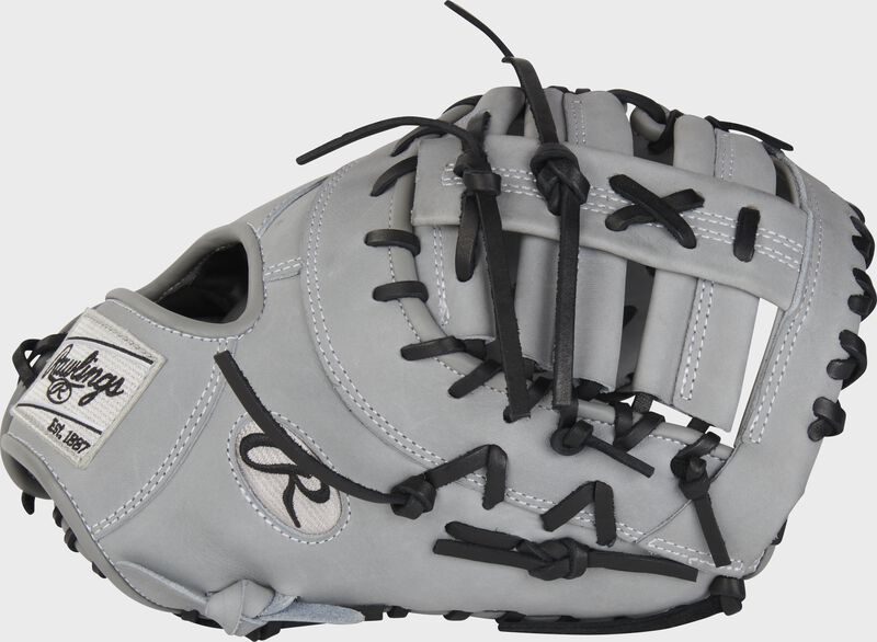 Thumb of a gray Heart of the Hide R2G 12.25" ContoUR fit first base mitt with a gray single post double bar web - SKU: PRORDCTU-10G