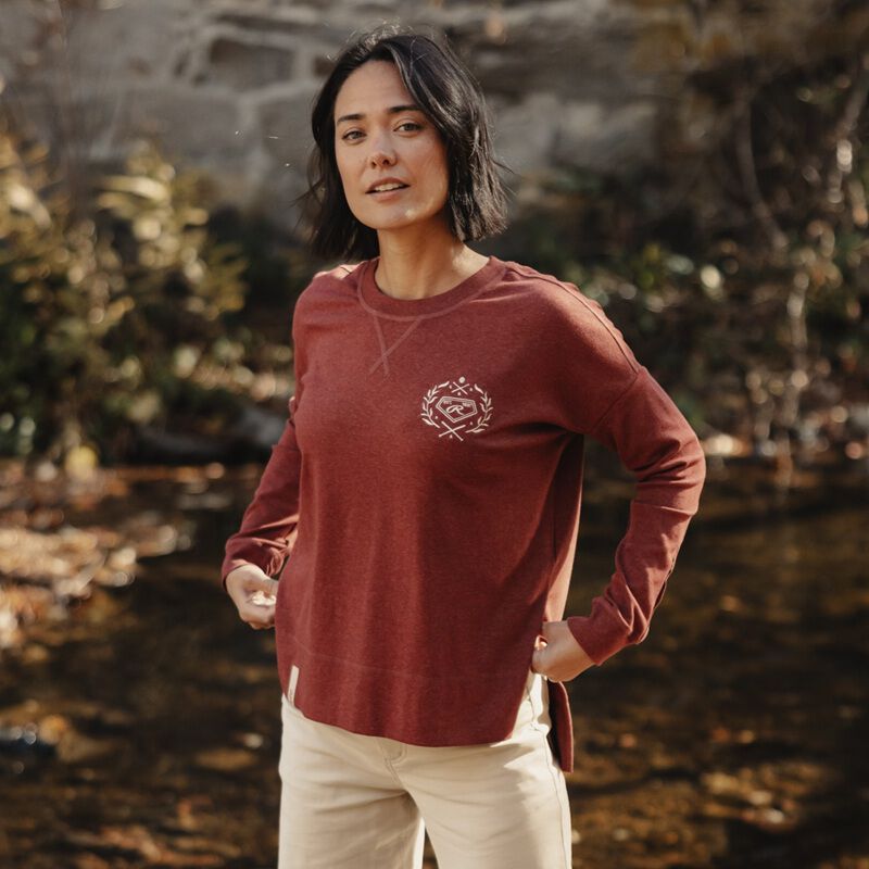 Rawlings x The Normal Brand Women's Fleece Splitside Pullover , Maroon, Women's XL