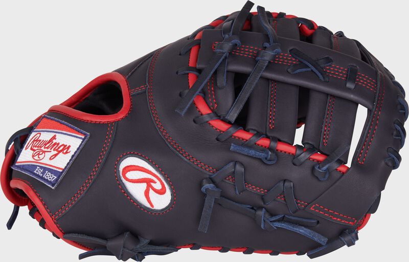 Thumb of a navy NXT Series 12.25" ContoUR Fit 1st base mitt with a navy single post, double bar web
