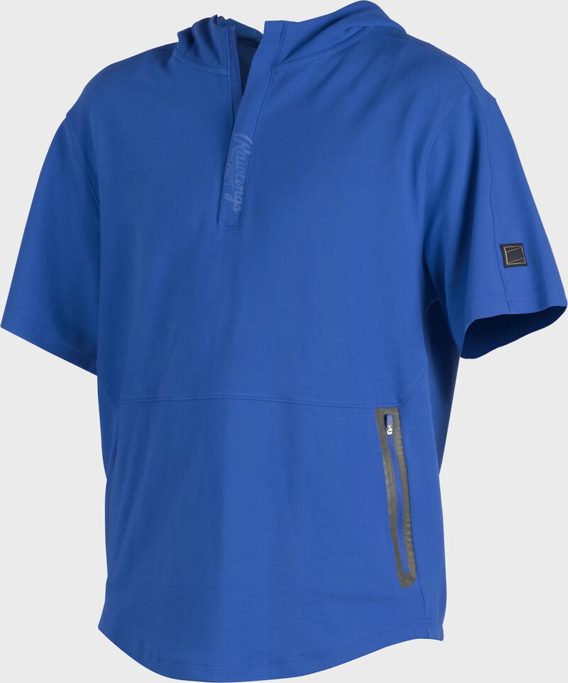 A royal Gold Collection short sleeve hoodie with a 1/4 zip and gray welded zipper pockets - SKU: GCJJ-R loading=