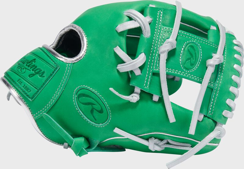 Thumb of a Heart of the Hide kelly green 11.5" infield glove with a Pro I-web