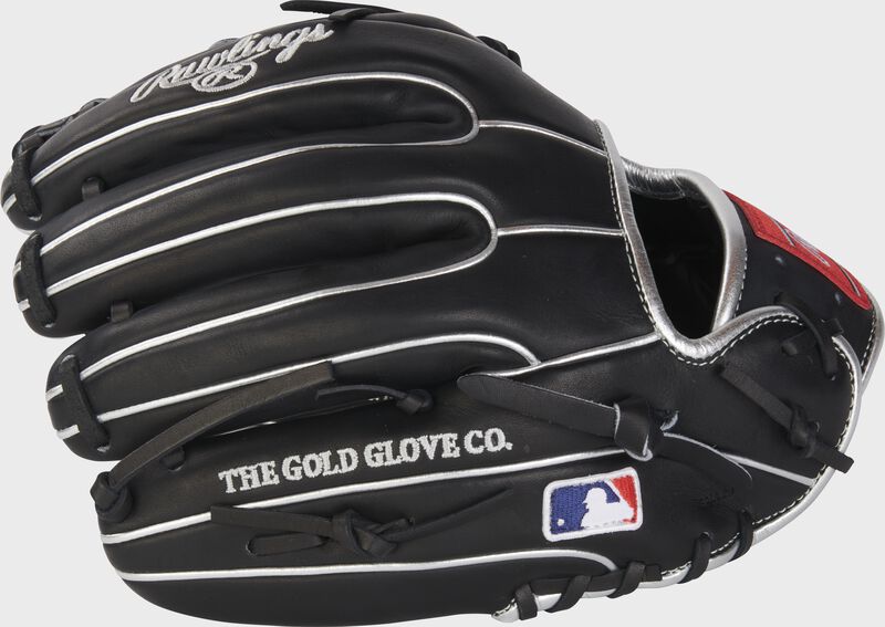 Back pinky view of a Carlos Correa G57 Heart of the Hide glove with the MLB logo on the pinky - SKU: PRO314-19CC4