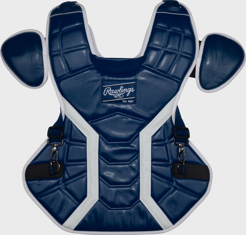 A navy Mach Pro Series chest protector