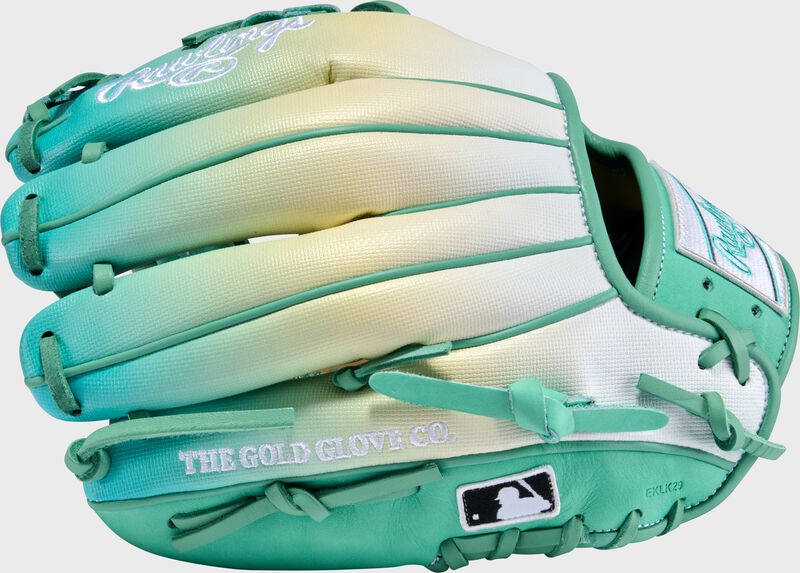 Exclusive Heart of the Hide 11.25-Inch Pink/Columiba Blue infield Glove, Right Hand Throw