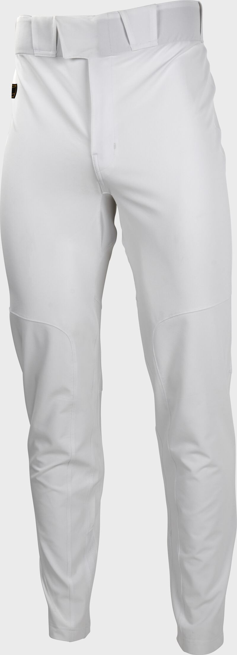 Front of white Rawlings Gold Collection baseball pants - SKU: GCTBP-W loading=