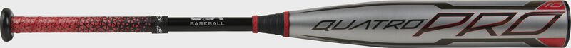 A Rawlings 2021 Quatro Pro USA Bat | -10, -12 with a Lizard Skins grip - SKU: US1Q