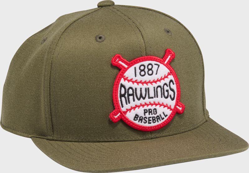 Rawlings Buck Green Vintage Flat Bill Snapback Hat
