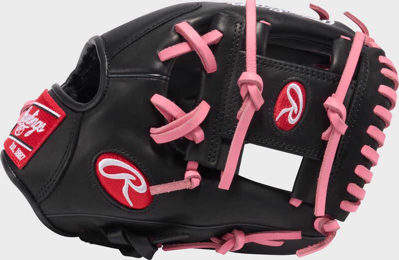 Thumb of a black Rawlings R9 ContoUR 11.25-Inch Infield Glove with a Pro I-Web loading=