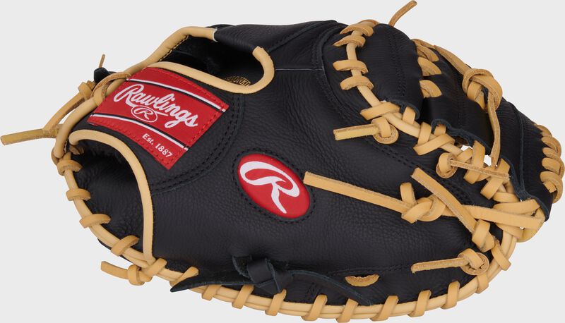 Thumb of a black Rawlings Adley Rutshman Select Pro Lite 32" Catcher's Mitt with a 1-piece solid web loading=