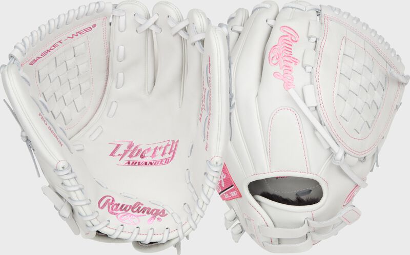 Liberty Advanced Color Series 12 in Fastpitch Glove, White/Pink, Right loading=