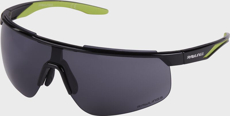 Adult black half-rim rectangle shield sunglasses - SKU: 10260975 loading=