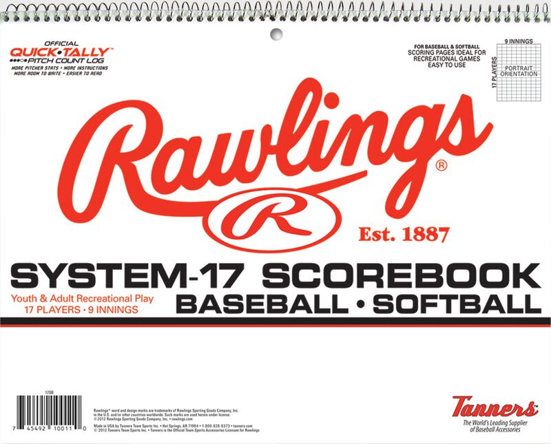 Rawlings White System-17 Scorebook For Baseball and Softball SKU #17SB