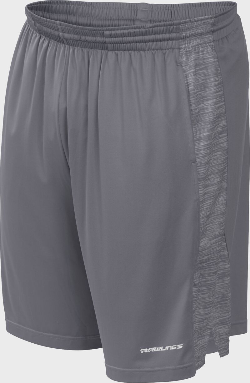 Front of Rawlings Gray Adult Launch Training Shorts - SKU #LS9