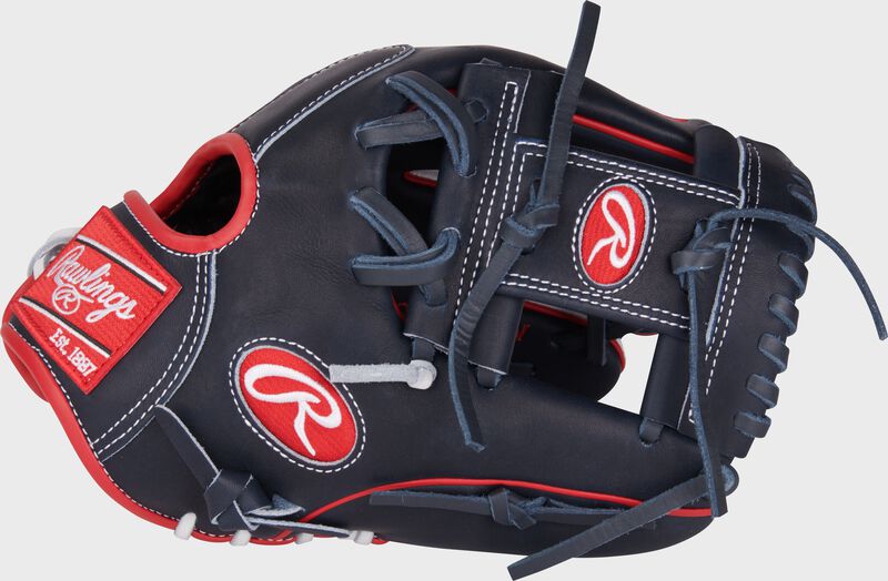 Thumb of a navy Heart of the Hide 11.5" ContoUR Fit infield glove with a navy I-web