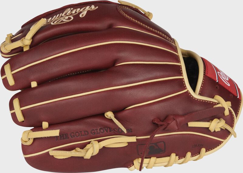 Sherry back of a Sandlot Series 12-Inch infield/pitcher's glove with the MLB logo on the pinky - SKU: S1200BSH loading=
