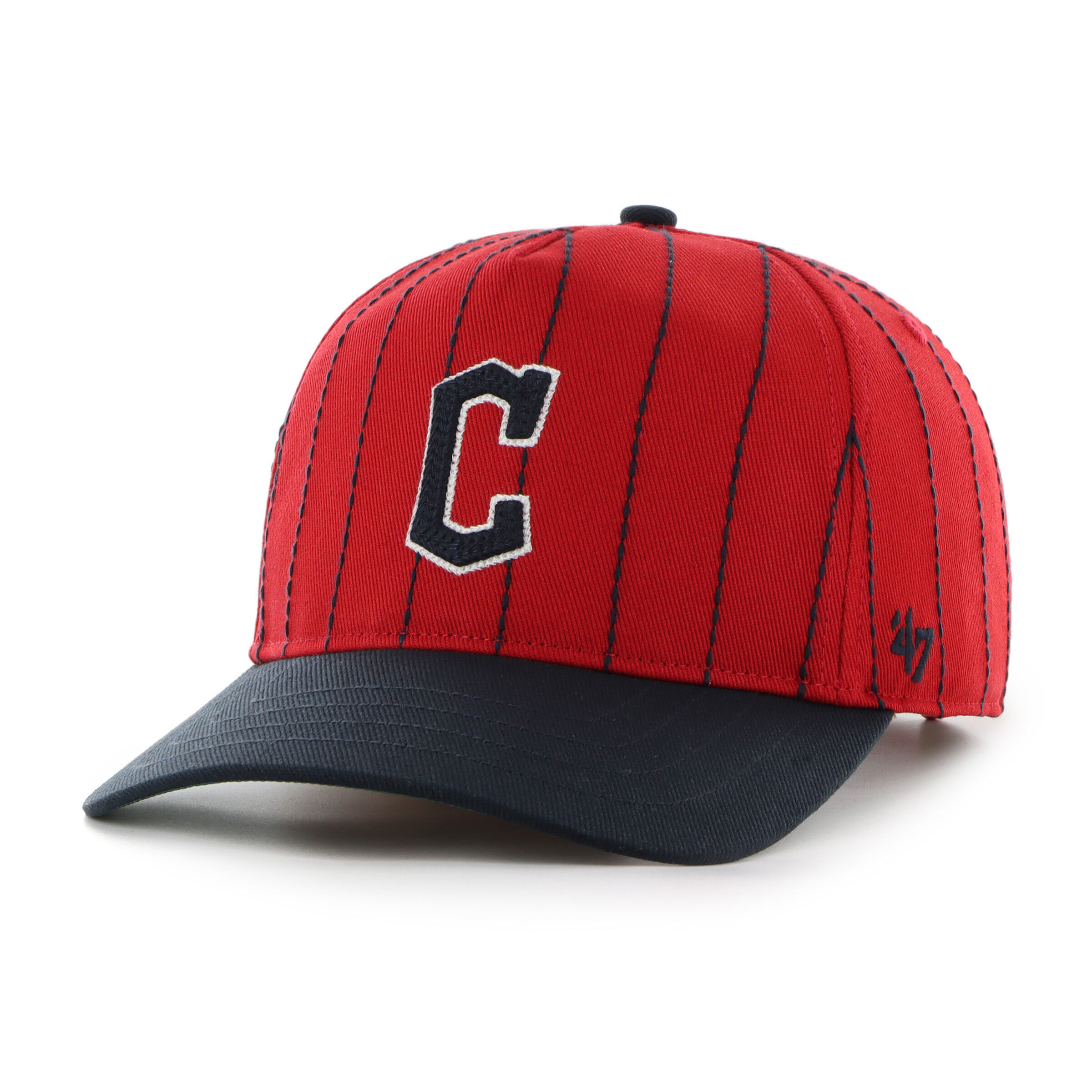 Cleveland Guardians Rawlings '47 Brand Pinstripe Hitch Hat