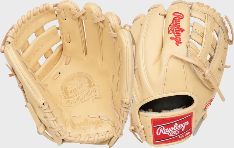 2 views showing the palm & back of a Pro Preferred Brendan Donovan Gameday 57 series glove - SKU: PROS204-6BD loading=